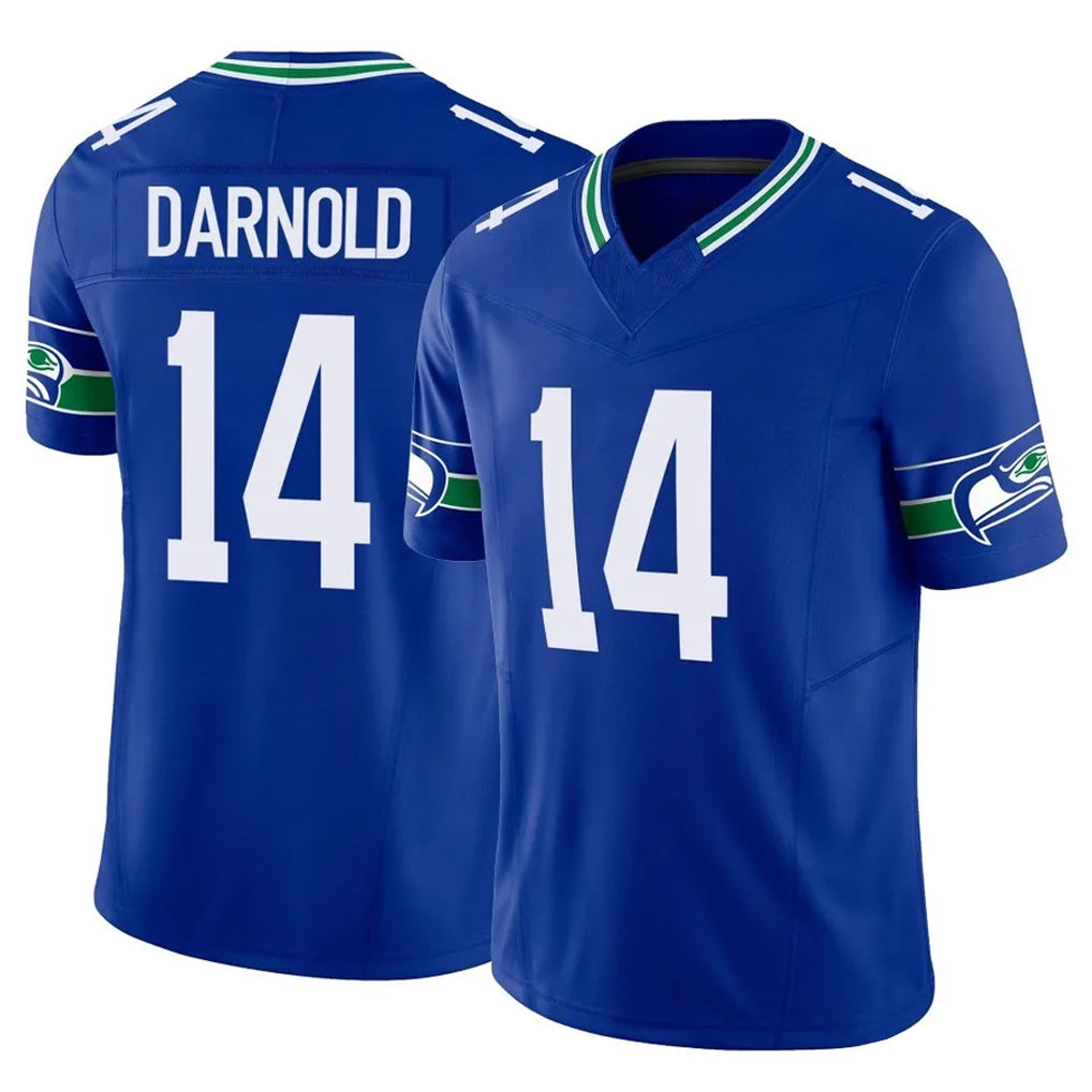 Tuec S.Seahawks #14 Sam Darnold Player Royal Limited Throwback Vapor F.U.S.E. Home Game Stitched Jerseys