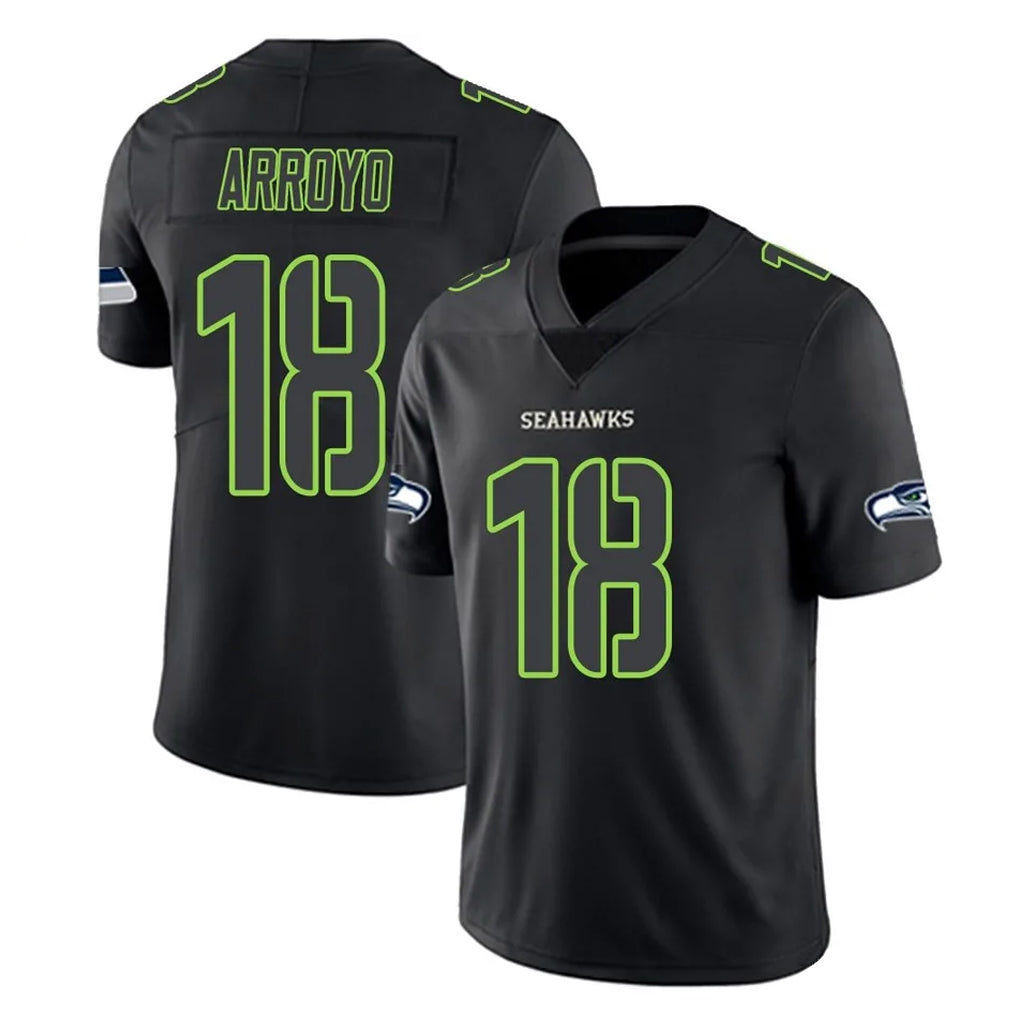 Tuec S.Seahawks #18 Elijah Arroyo Player Black Impact Limited Home Game Stitched Jerseys