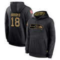 Tuec S.Seahawks #18 Elijah Arroyo Player Black Salute to Service Hoodies Limited Game Stitched Jerseys