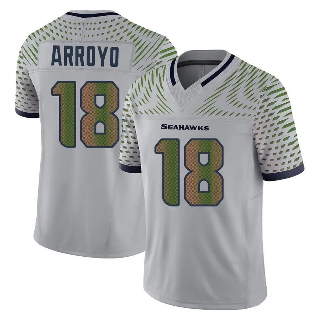 Tuec S.Seahawks #18 Elijah Arroyo Player Grey Limited 2025 Rivalries Collection Home Game Stitched Jerseys