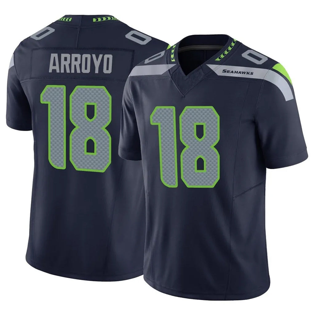 Tuec S.Seahawks #18 Elijah Arroyo Player Navy Limited Vapor F.U.S.E. Home Game Stitched Jerseys