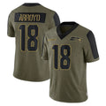 Tuec S.Seahawks #18 Elijah Arroyo Player Olive Salute To Service Limited Game Stitched Jerseys