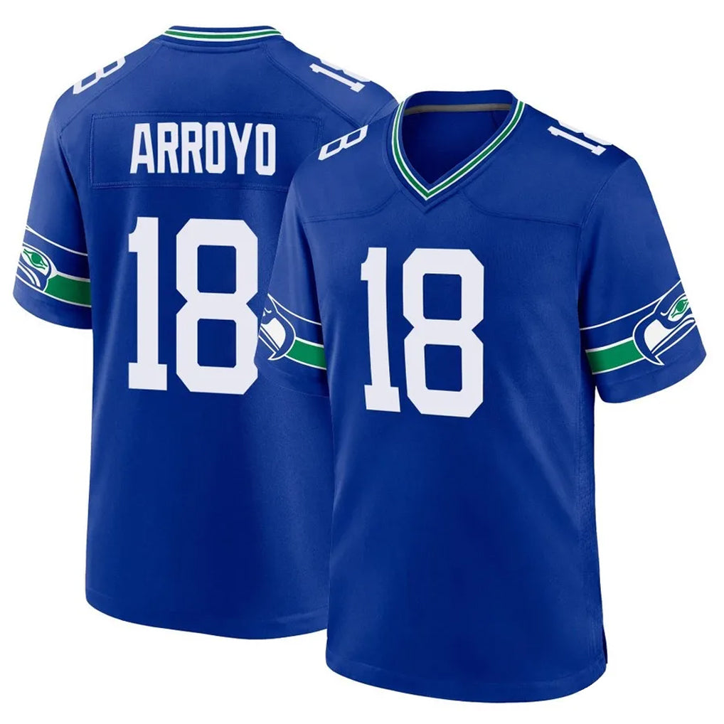 Tuec S.Seahawks #18 Elijah Arroyo Player Royal Throwback Home Game Stitched Jerseys