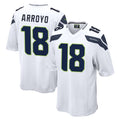 Tuec S.Seahawks #18 Elijah Arroyo Player White Home Game Stitched Jerseys