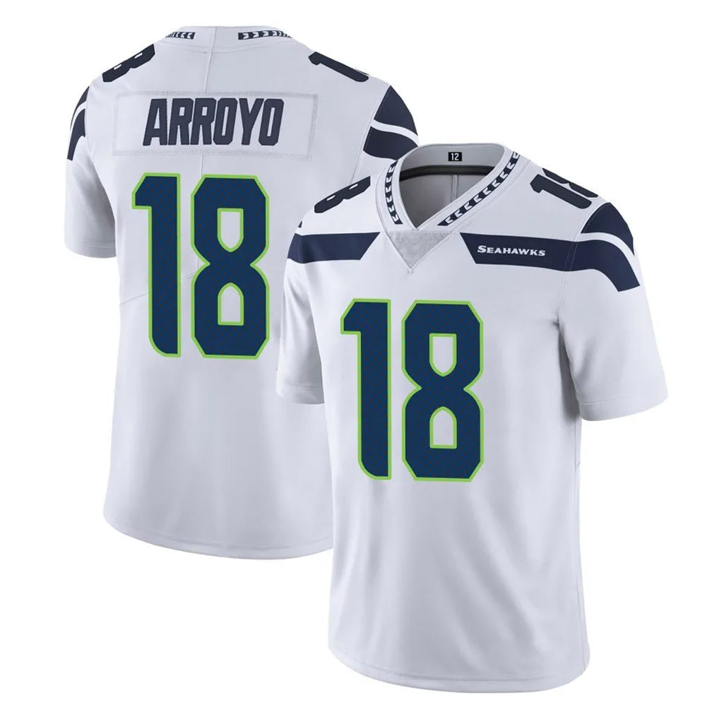 Tuec S.Seahawks #18 Elijah Arroyo Player White Limited Vapor Untouchable Home Game Stitched Jerseys