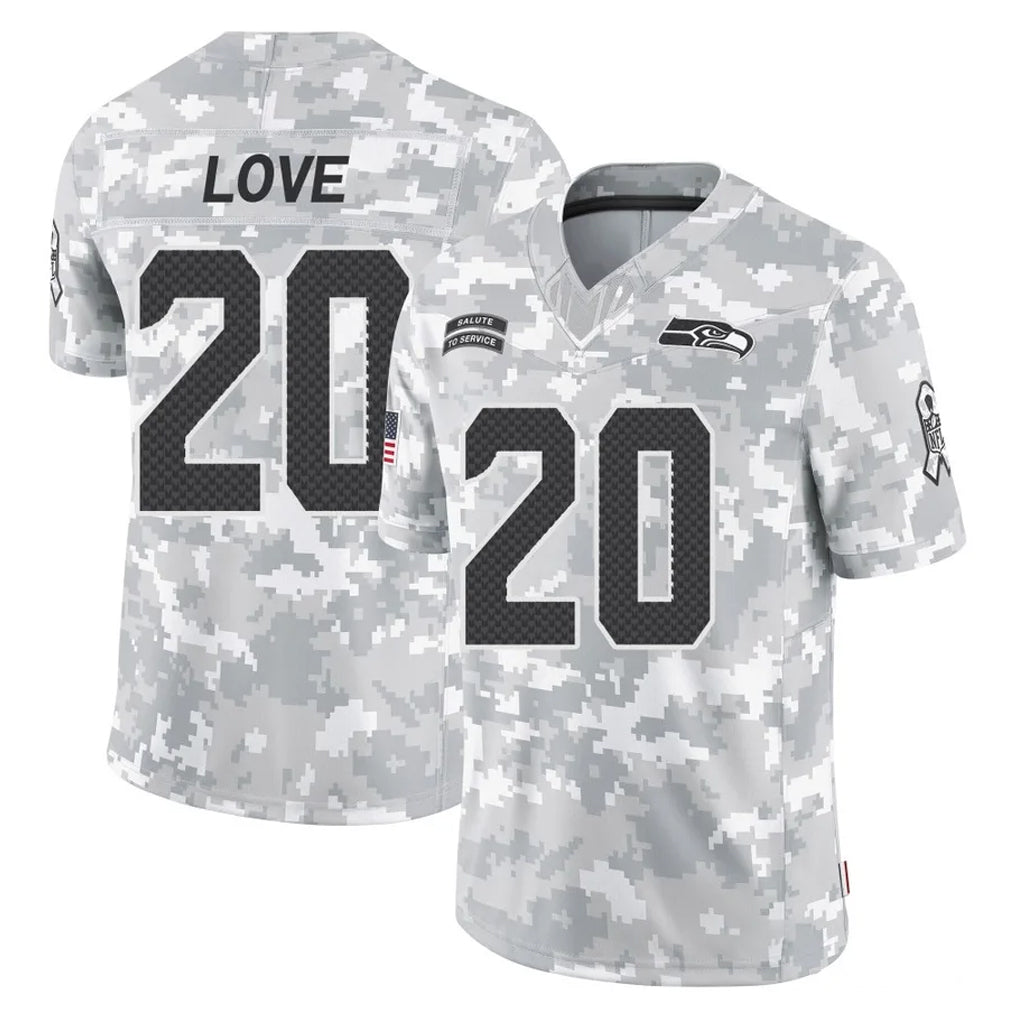 Tuec S.Seahawks #20 Julian Love Player Arctic Camo Limited Salute To Service Home Game Stitched Jerseys