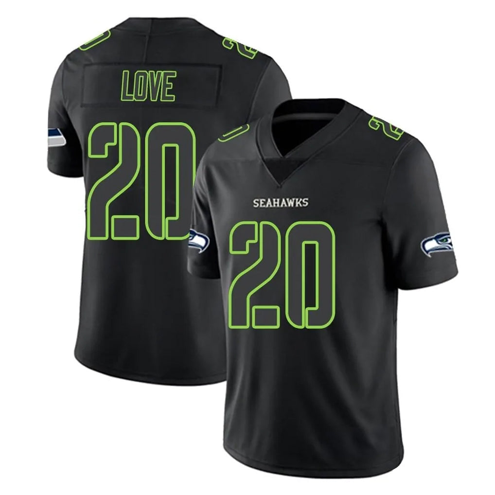 Tuec S.Seahawks #20 Julian Love Player Black Impact Limited Home Game Stitched Jerseys