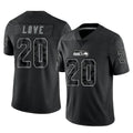 Tuec S.Seahawks #20 Julian Love Player Black Limited Reflective Home Game Stitched Jerseys