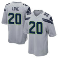 Tuec S.Seahawks #20 Julian Love Player Gray Home Game Stitched Jerseys