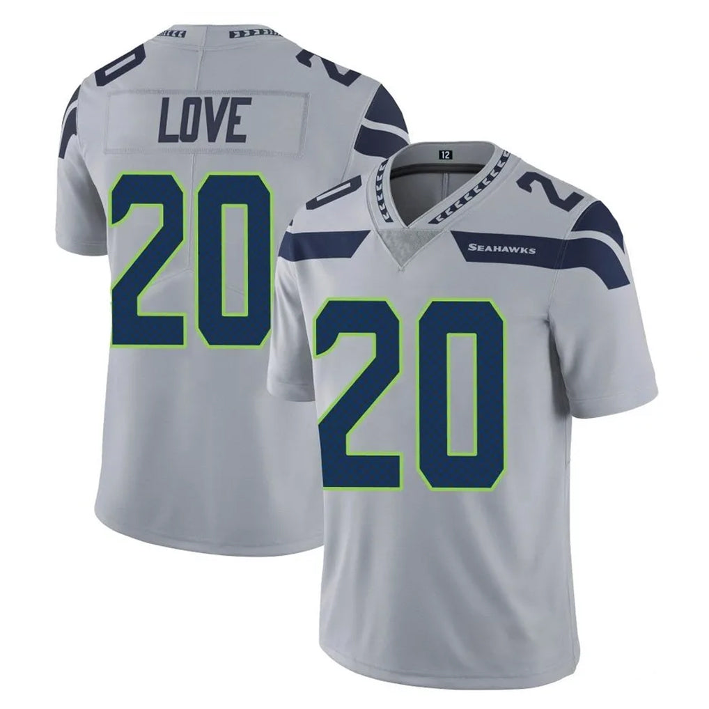 Tuec S.Seahawks #20 Julian Love Player Gray Limited Vapor Untouchable Home Game Stitched Jerseys