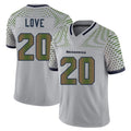Tuec S.Seahawks #20 Julian Love Player Grey Limited 2025 Rivalries Collection Home Game Stitched Jerseys