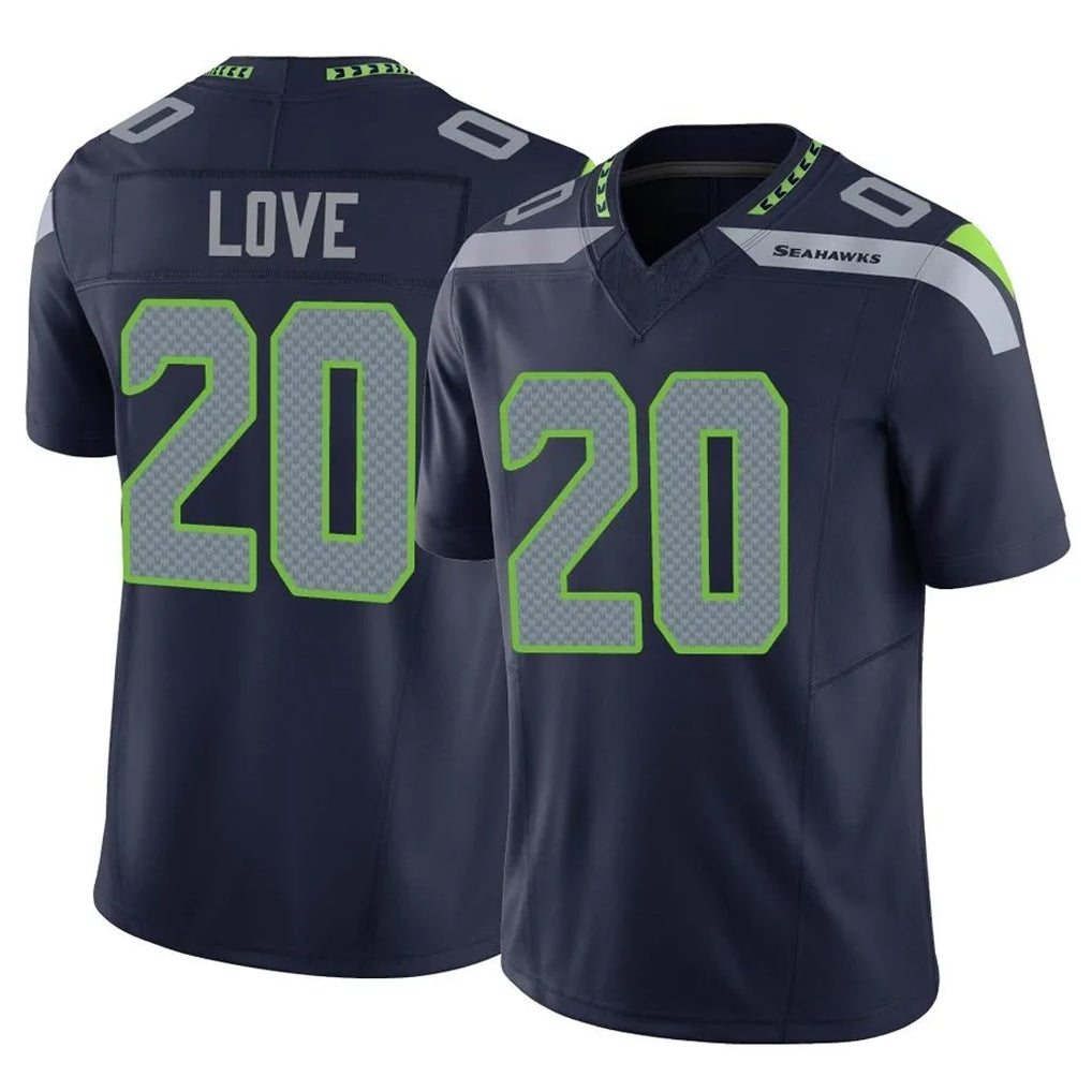 Tuec S.Seahawks #20 Julian Love Player Navy Limited Vapor F.U.S.E. Home Game Stitched Jerseys