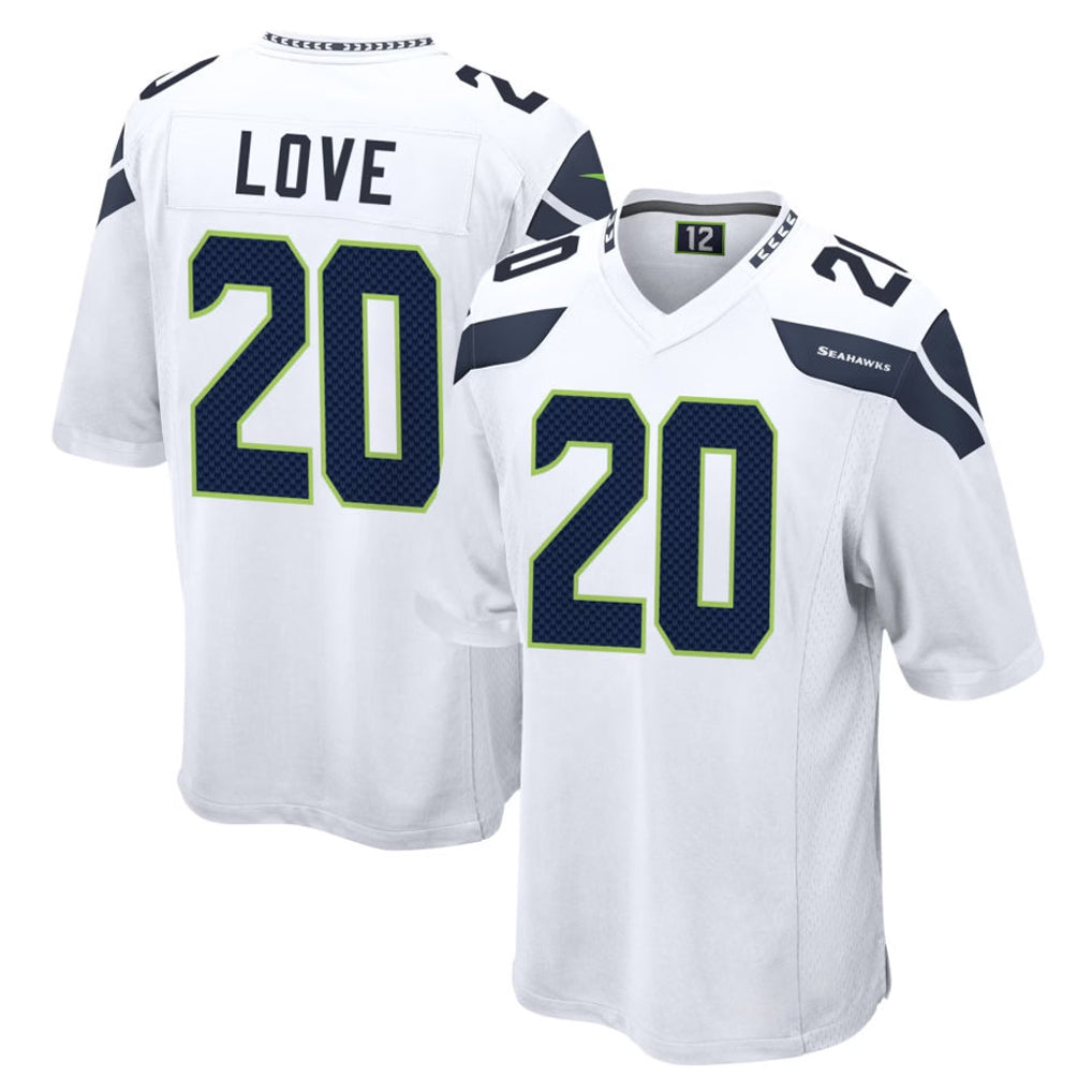 Tuec S.Seahawks #20 Julian Love Player White Home Game Stitched Jerseys