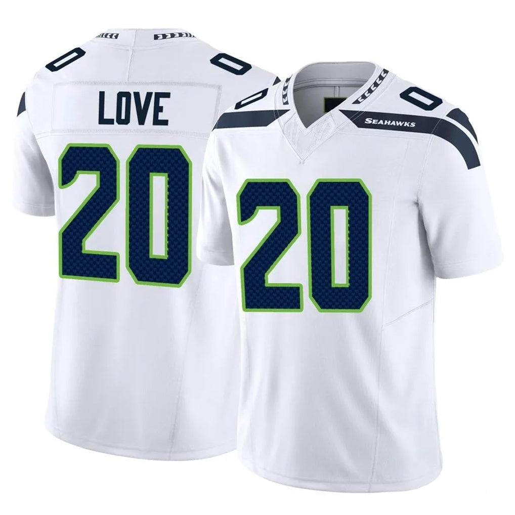Tuec S.Seahawks #20 Julian Love Player White Limited Vapor F.U.S.E. Home Game Stitched Jerseys