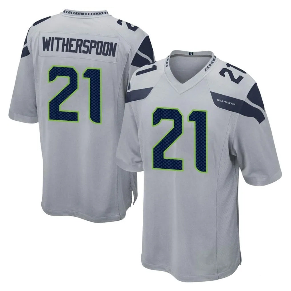 Tuec S.Seahawks #21 Devon Witherspoon Player Gray Home Game Stitched Jerseys
