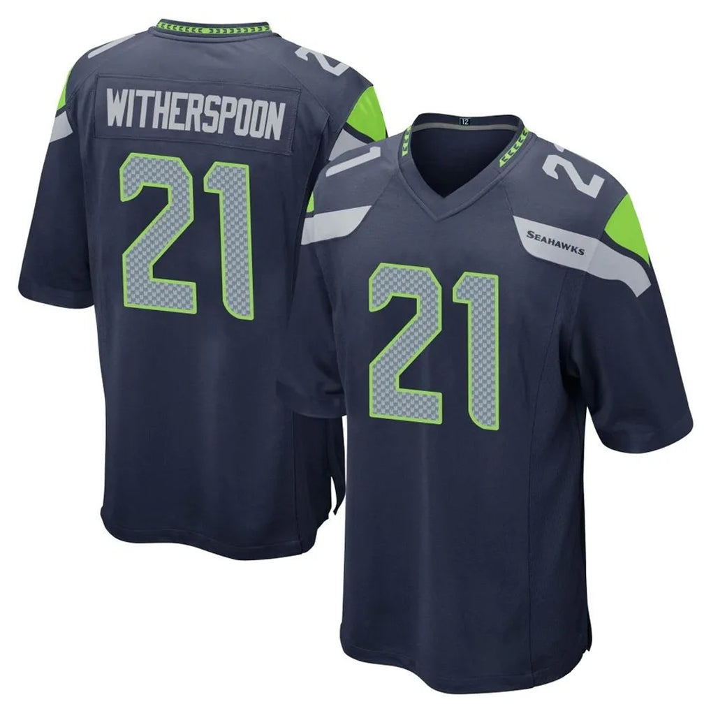 Tuec S.Seahawks #21 Devon Witherspoon Player Navy Home Game Stitched Jerseys