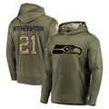 Tuec S.Seahawks #21 Devon Witherspoon Player Olive Salute to Service Pullover Hoodie Home Game Stitched Jerseys