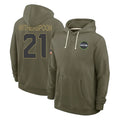 Tuec S.Seahawks #21 Devon Witherspoon Player Olive Salute to Service Pullover Hoodies Limited Stitched Jerseys