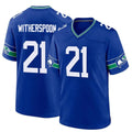 Tuec S.Seahawks #21 Devon Witherspoon Player Royal Throwback Home Game Stitched Jerseys
