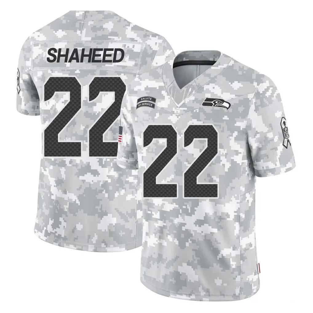 Tuec S.Seahawks #22 Rashid Shaheed Player Arctic Camo Limited Salute To Service Home Game Stitched Jerseys