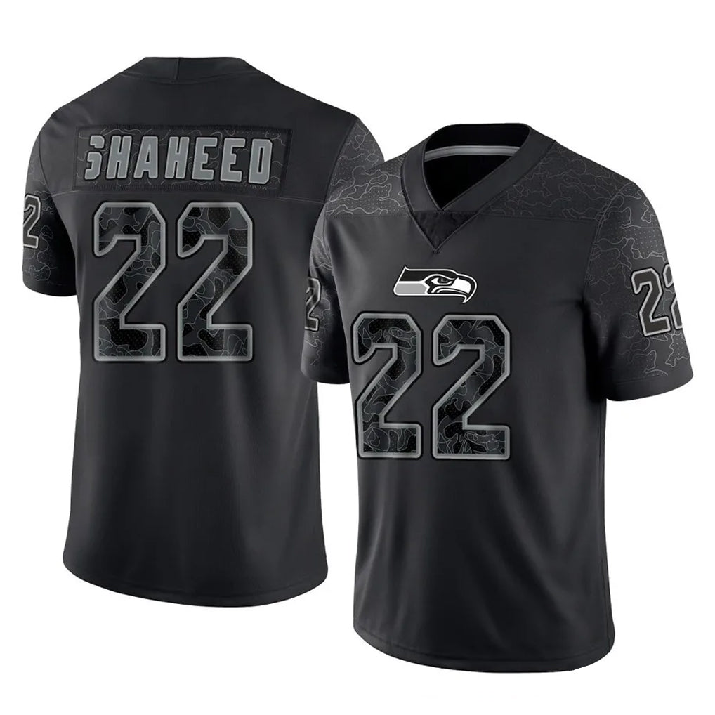 Tuec S.Seahawks #22 Rashid Shaheed Player Black Limited Reflective Home Game Stitched Jerseys