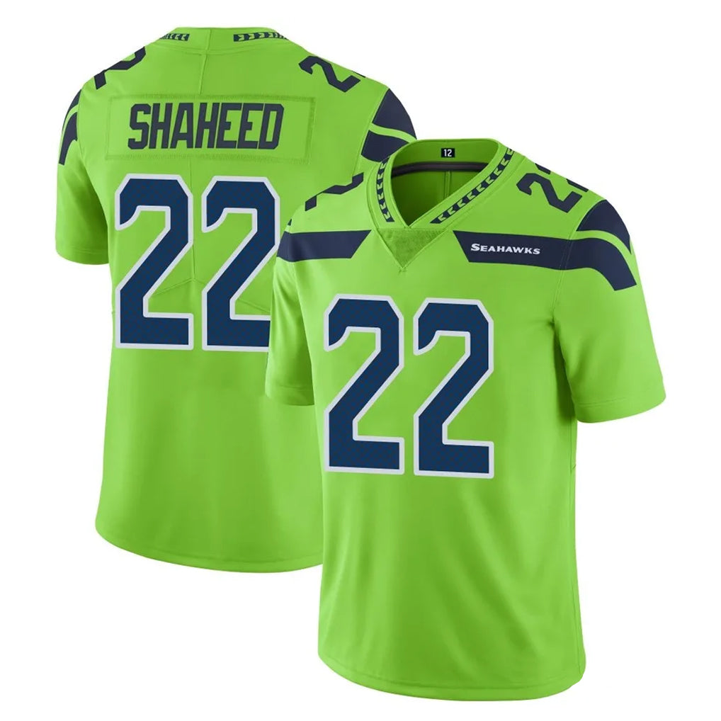 Tuec S.Seahawks #22 Rashid Shaheed Player Green Limited Color Rush Home Game Stitched Jerseys