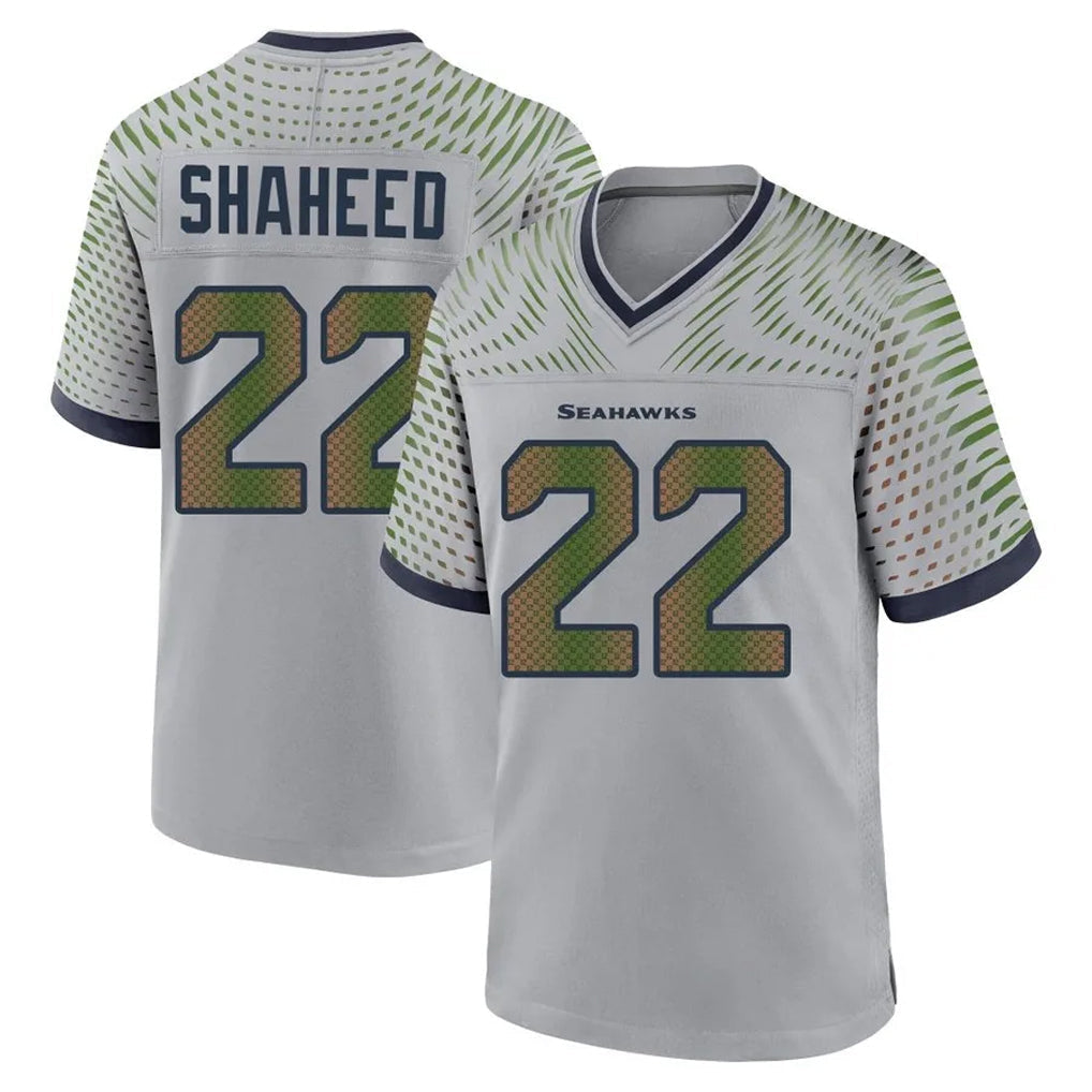 Tuec S.Seahawks #22 Rashid Shaheed Player Grey 2025 Rivalries Collection Home Game Stitched Jerseys