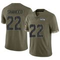 Tuec S.Seahawks #22 Rashid Shaheed Player Olive Limited Salute To Service Home Game Stitched Jerseys