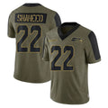 Tuec S.Seahawks #22 Rashid Shaheed Player Olive Salute To Service Limited Game Stitched Jerseys