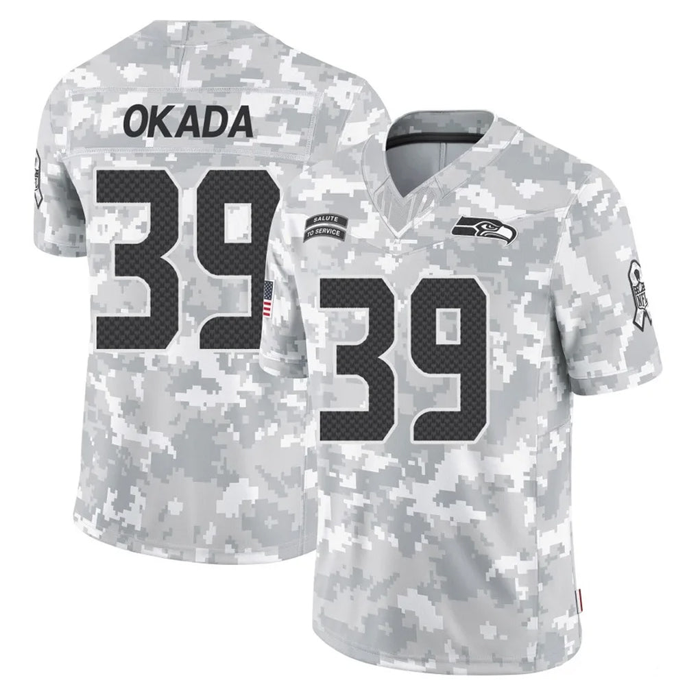 Tuec S.Seahawks #39 Ty Okada Player Arctic Camo Limited Salute To Service Home Game Stitched Jerseys