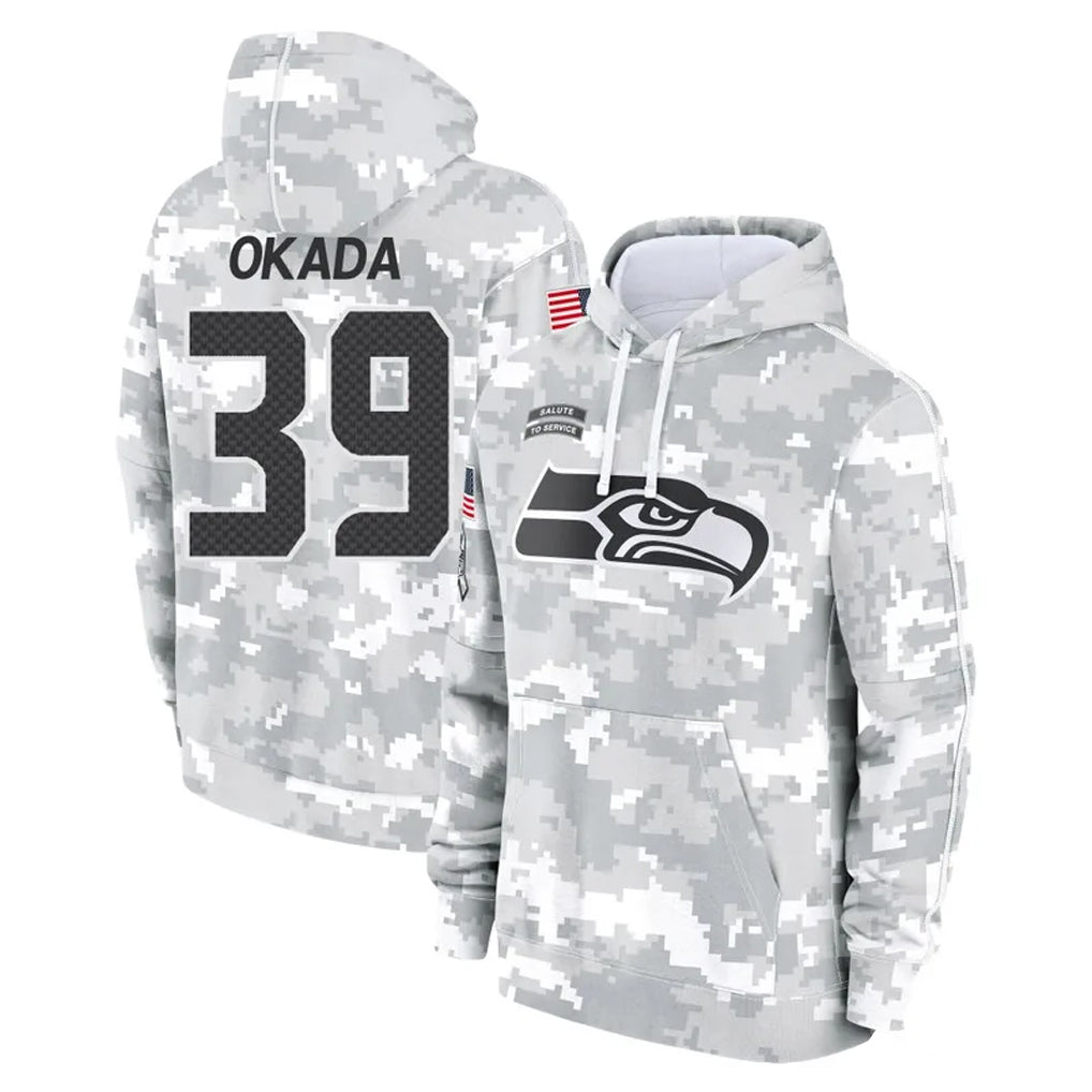 Tuec S.Seahawks #39 Ty Okada Player Arctic Camo Limited Salute to Service Pullover Hoodies Game Stitched Jerseys