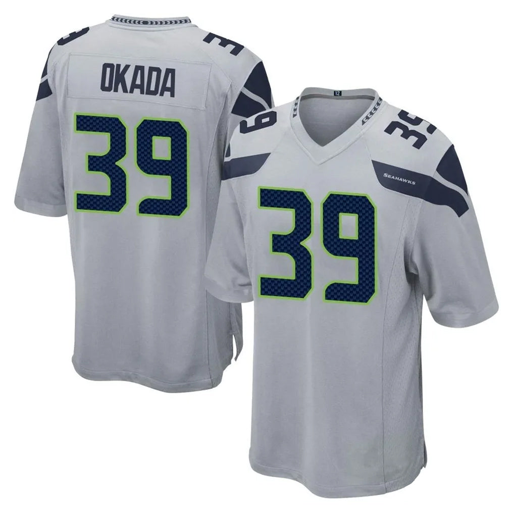 Tuec S.Seahawks #39 Ty Okada Player Gray Home Game Stitched Jerseys