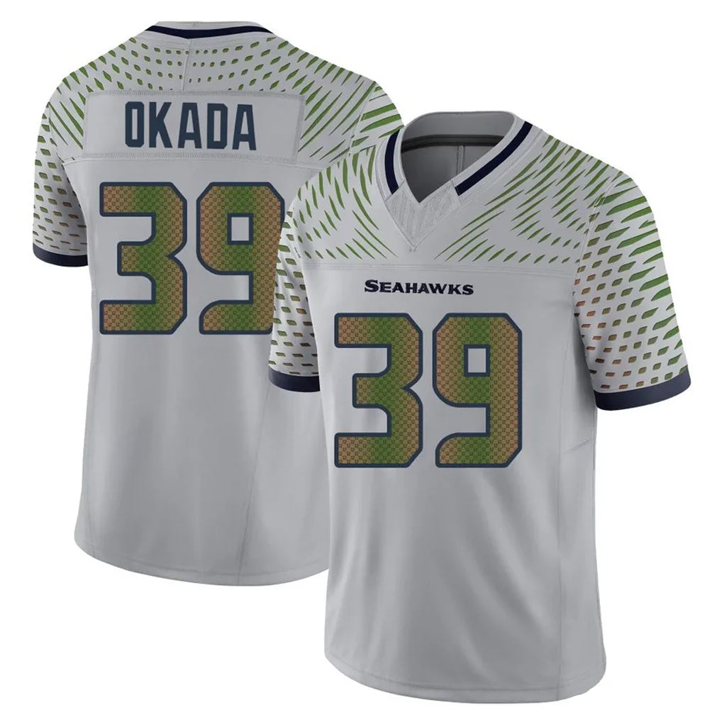 Tuec S.Seahawks #39 Ty Okada Player Grey Limited 2025 Rivalries Collection Home Game Stitched Jerseys