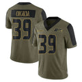 Tuec S.Seahawks #39 Ty Okada Player Olive Salute To Service Limited Game Stitched Jerseys