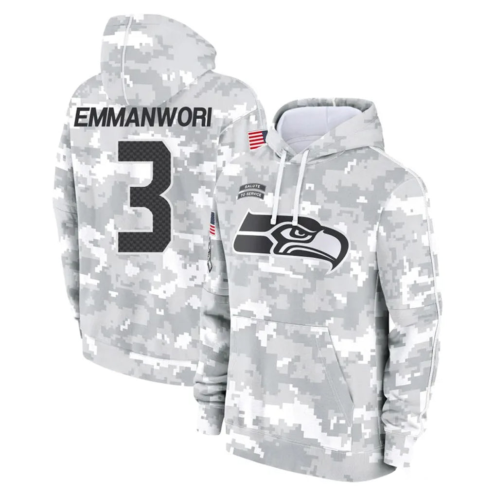 Tuec S.Seahawks #3 Nick Emmanwori Player Arctic Camo Limited Salute to Service Pullover Hoodies Game Stitched Jerseys