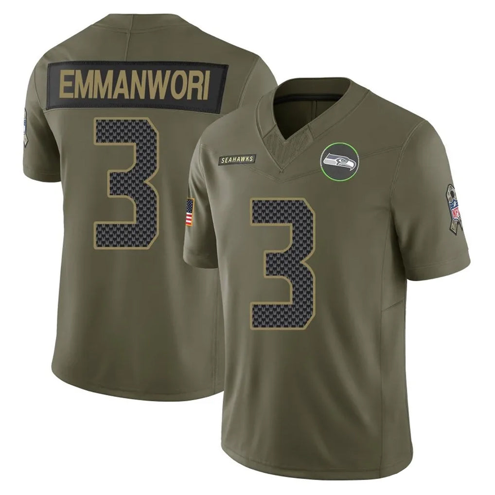 Tuec S.Seahawks #3 Nick Emmanwori Player Olive 2025 Salute To Service Limited Home Game Stitched Jerseys