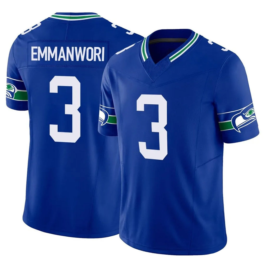 Tuec S.Seahawks #3 Nick Emmanwori Player Royal Limited Throwback Vapor F.U.S.E. Home Game Stitched Jerseys