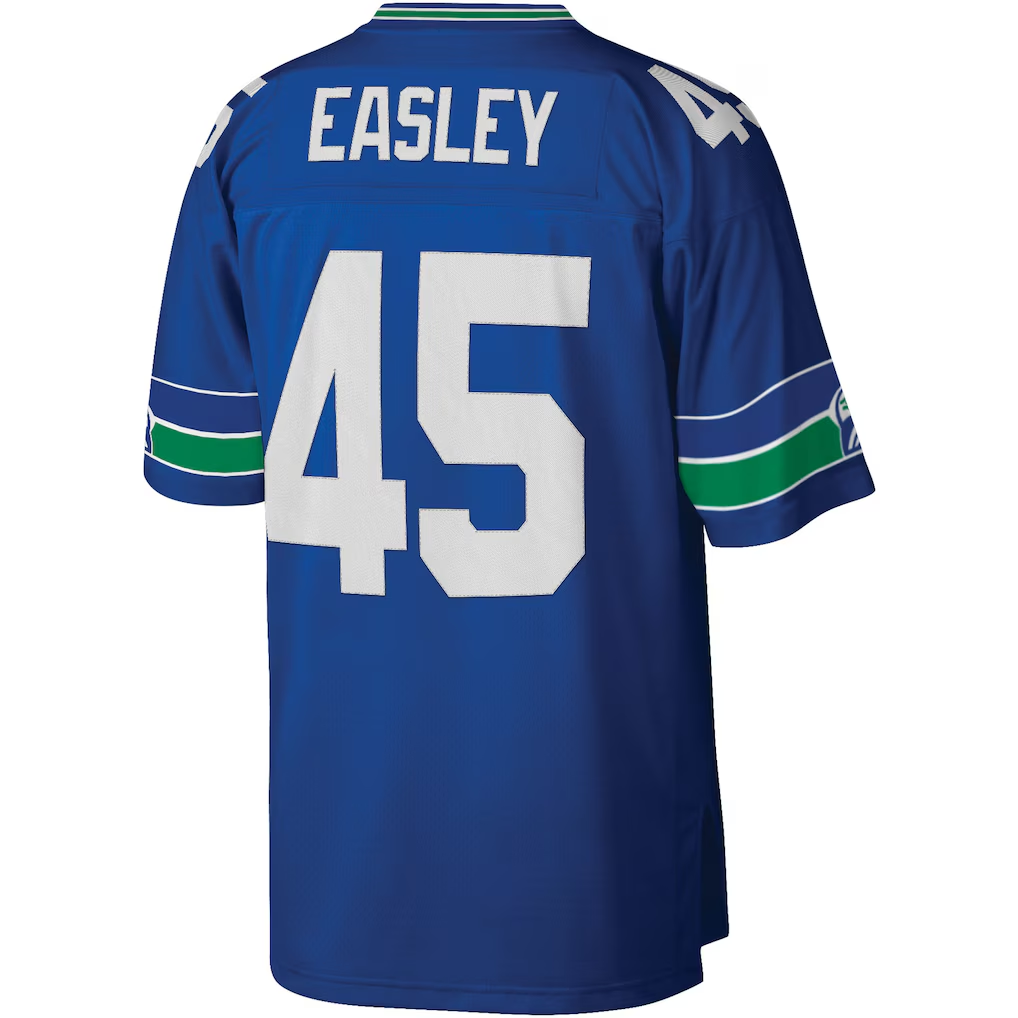Tuec S.Seahawks #45 Kenny Easley Mitchell & Ness Royal Legacy Replica Jersey