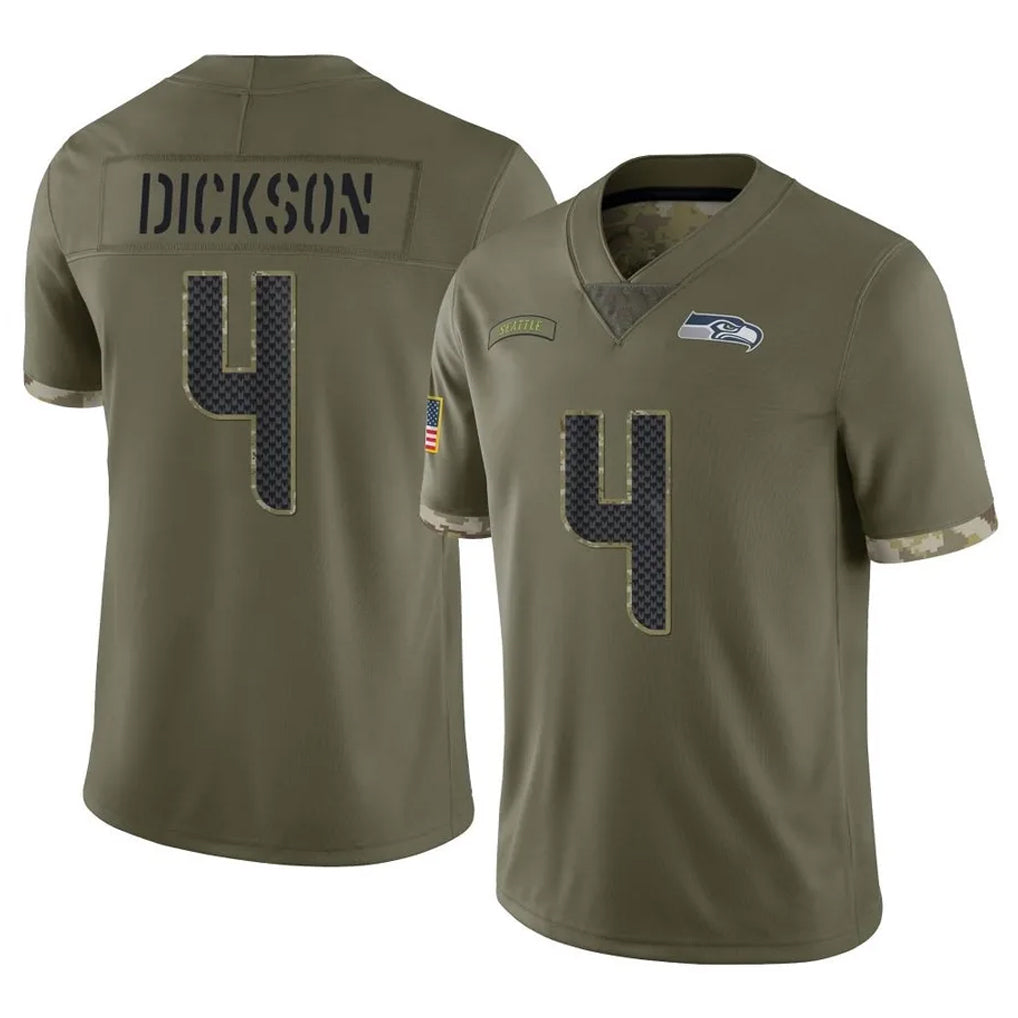 Tuec S.Seahawks #4 Michael Dickson Player Olive Limited Salute To Service Home Game Stitched Jerseys