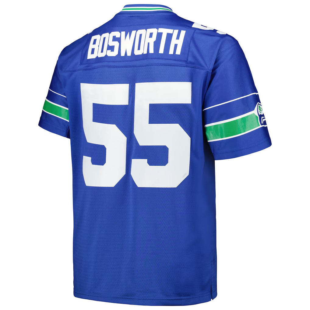 Tuec S.Seahawks #55 Brian Bosworth Mitchell & Ness Royal Big & Tall 1987 Legacy Retired Player Stitched Puhic Jersey