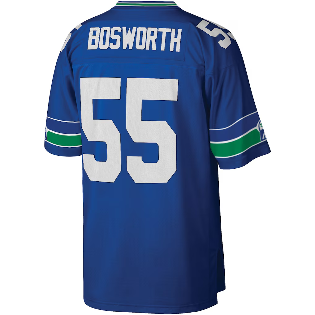 Tuec S.Seahawks #55 Brian Bosworth Mitchell & Ness Royal Legacy Replica Jersey