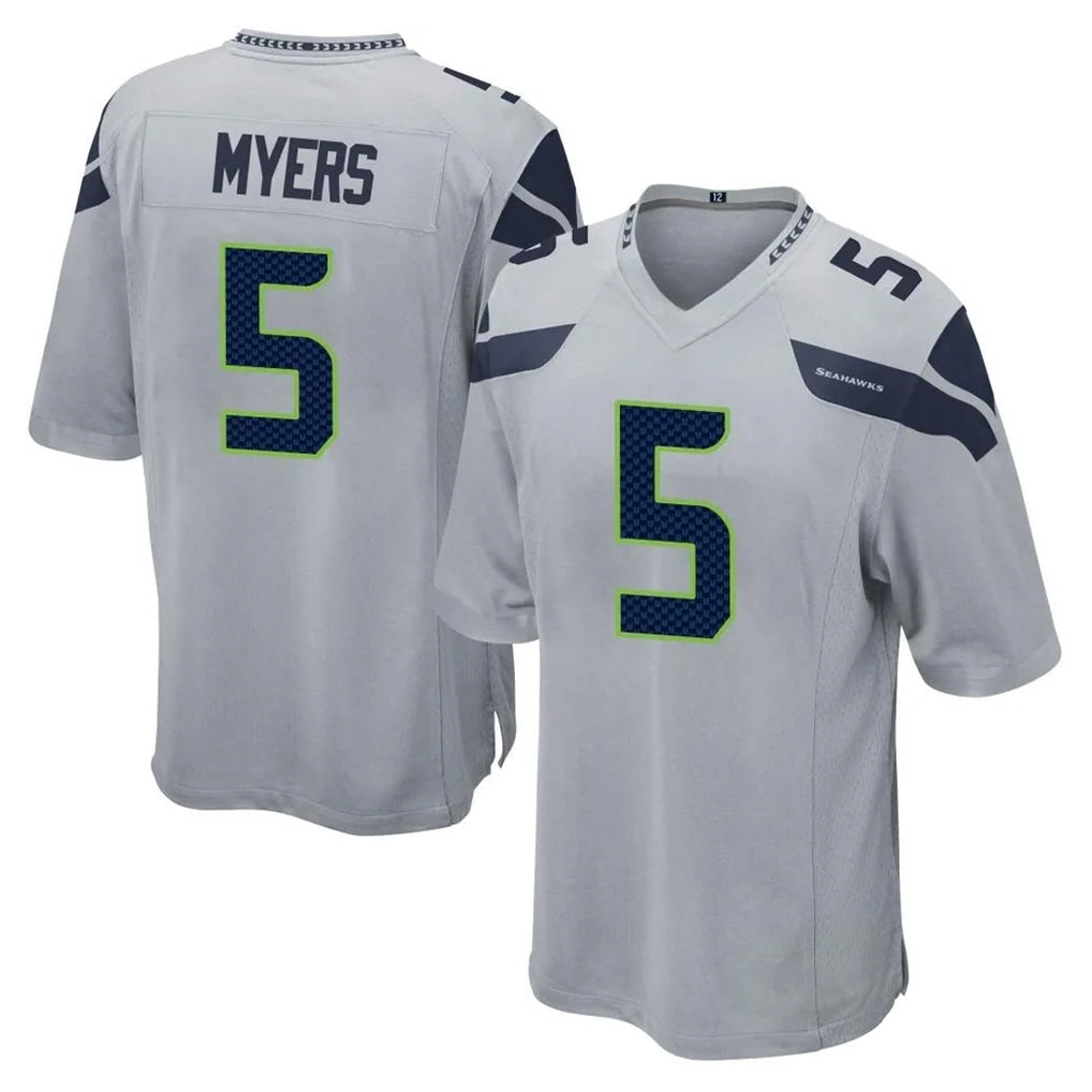 Tuec S.Seahawks #5 Jason Myers Player Gray Home Game Stitched Jerseys