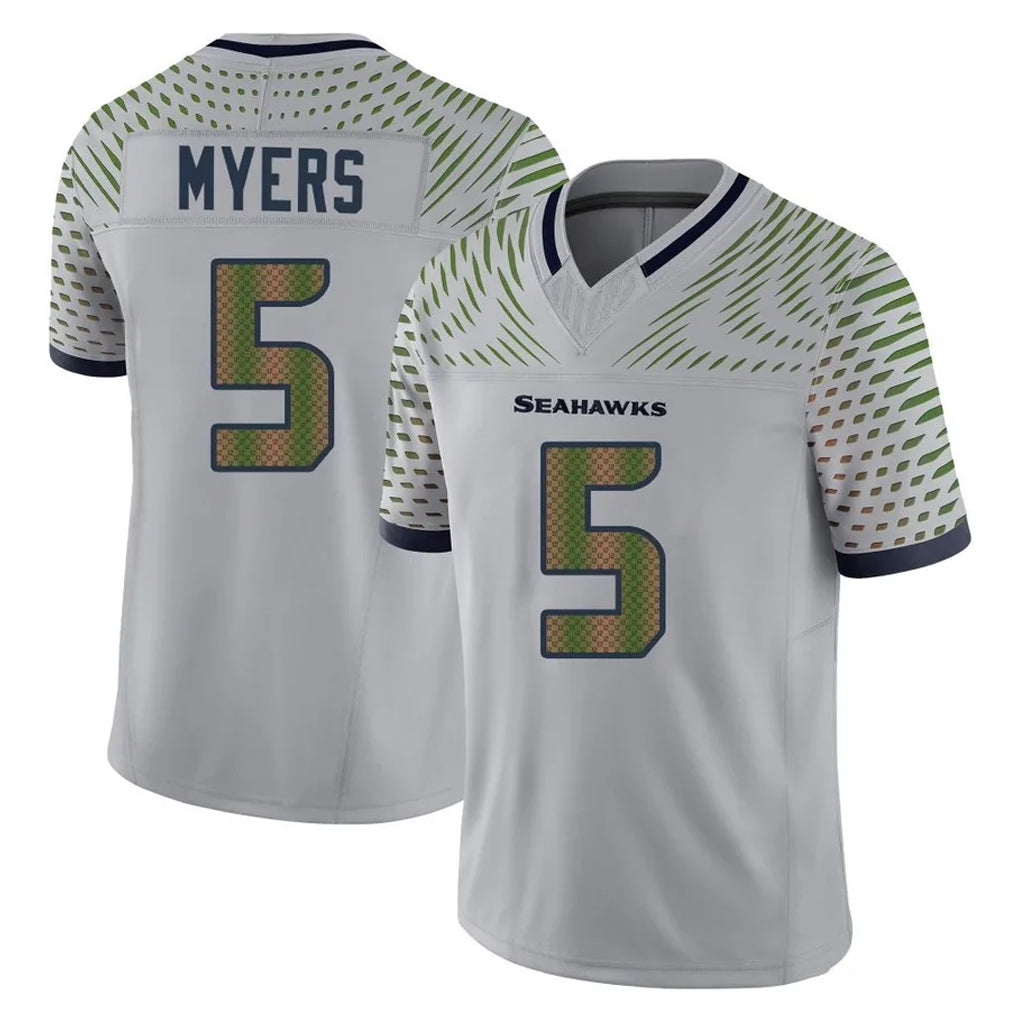 Tuec S.Seahawks #5 Jason Myers Player Grey Limited 2025 Rivalries Collection Home Game Stitched Jerseys