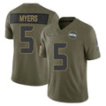 Tuec S.Seahawks #5 Jason Myers Player Olive 2025 Salute To Service Limited Home Game Stitched Jerseys