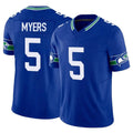 Tuec S.Seahawks #5 Jason Myers Player Royal Limited Throwback Vapor F.U.S.E. Home Game Stitched Jerseys