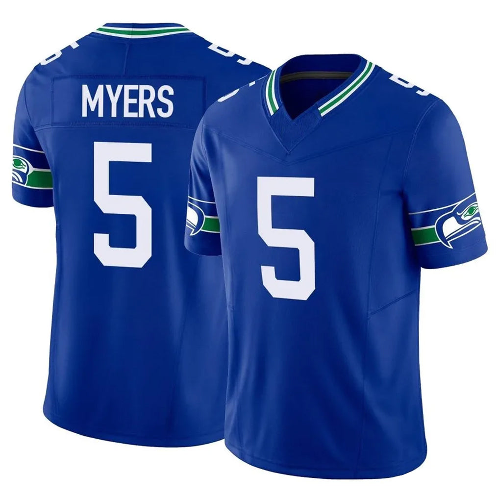 Tuec S.Seahawks #5 Jason Myers Player Royal Limited Throwback Vapor F.U.S.E. Home Game Stitched Jerseys