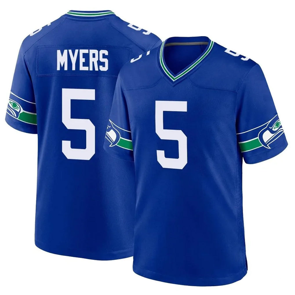 Tuec S.Seahawks #5 Jason Myers Player Royal Throwback Home Game Stitched Jerseys
