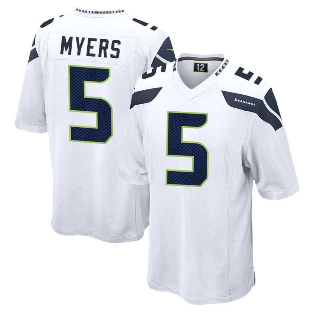 Tuec S.Seahawks #5 Jason Myers Player White Home Game Stitched Jerseys
