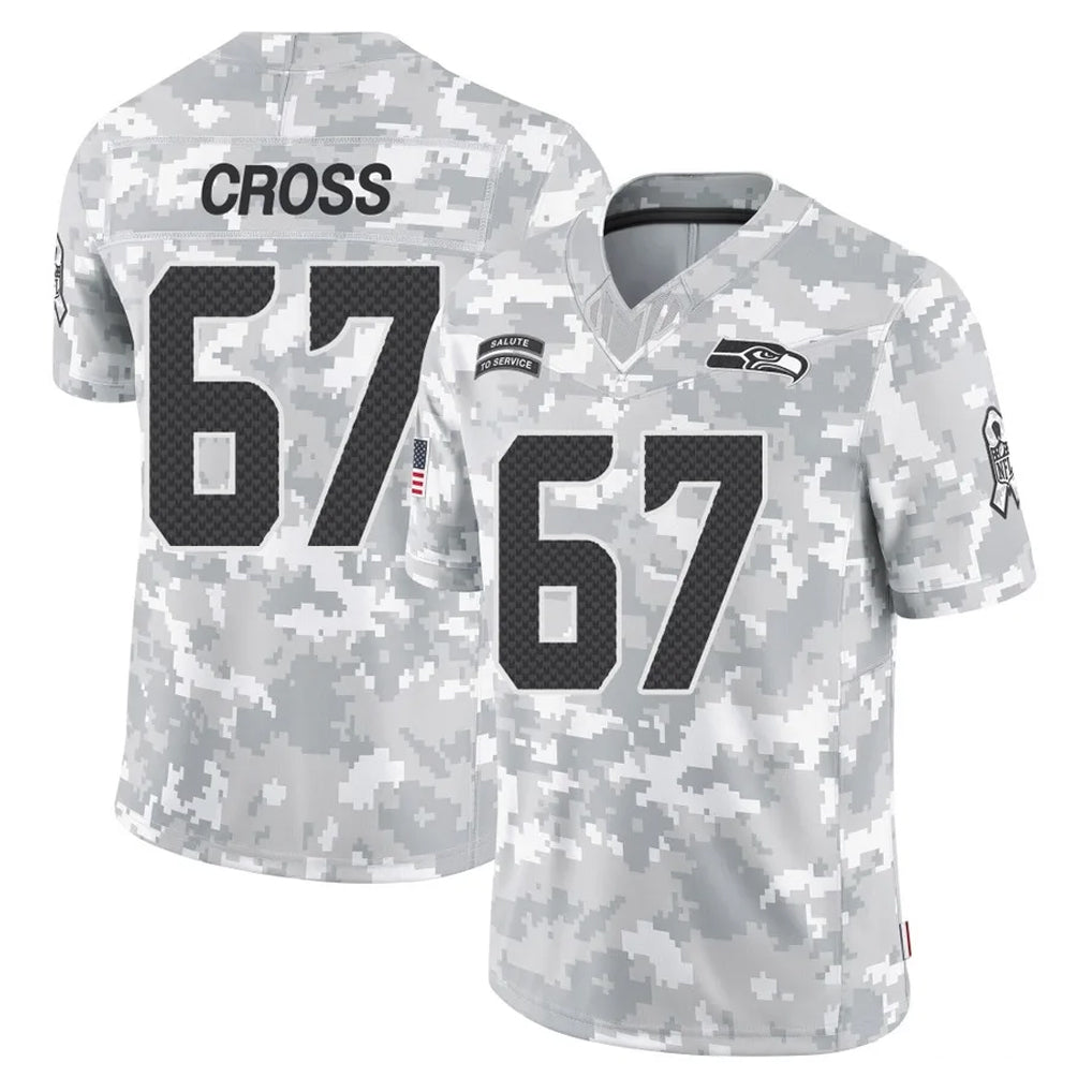 Tuec S.Seahawks #67 Charles Cross Player Arctic Camo Limited Salute To Service Home Game Stitched Jerseys