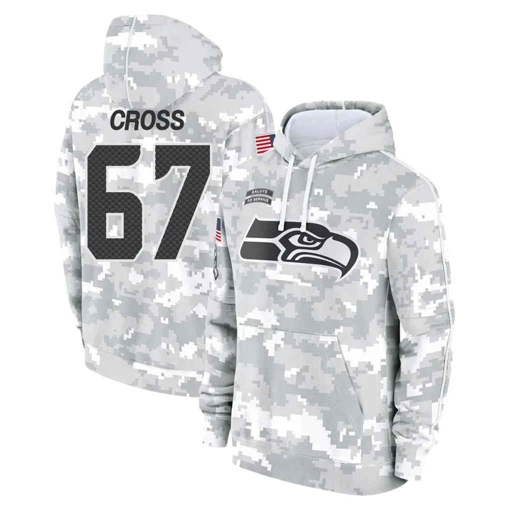 Tuec S.Seahawks #67 Charles Cross Player Arctic Camo Limited Salute to Service Pullover Hoodies Game Stitched Jerseys
